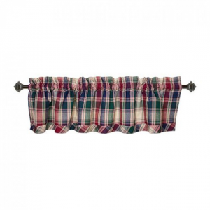 Moorpark Jewel Tones Check Pattern Rod Window Topper