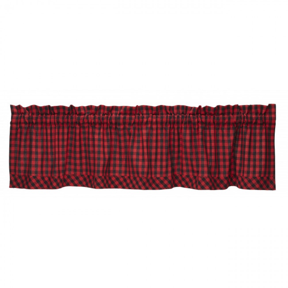 Red & Black Buffalo Check Rod Window Topper