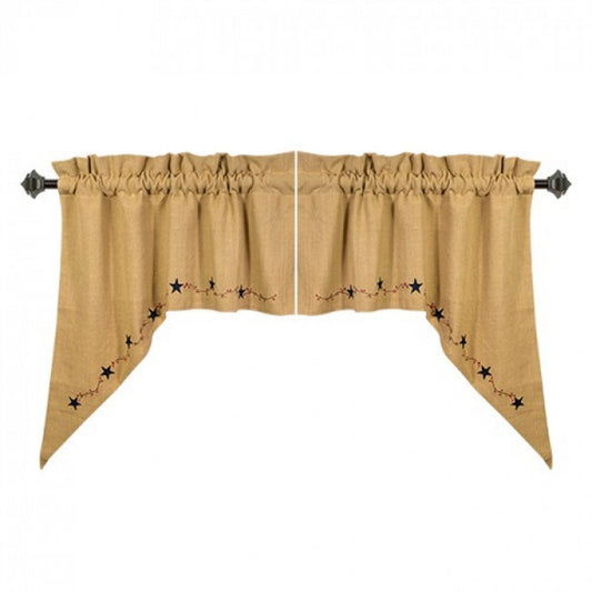 Berry Burlap With Star Swag Set