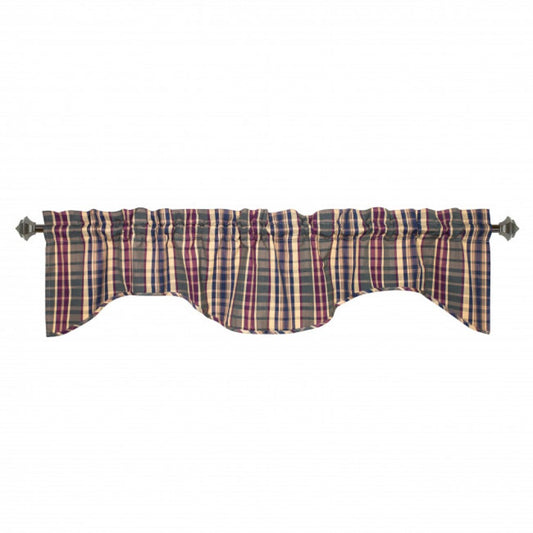 Scalloped Army Check Pattern Rod Window Topper