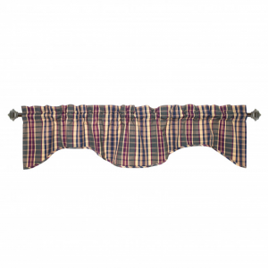 Scalloped Army Check Pattern Rod Window Topper