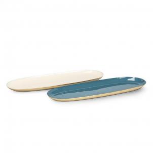 Set Of 2 Assorted Colors Oval Enamel Tray