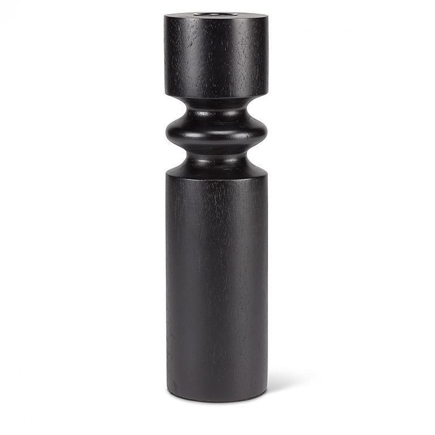 Turned Black Taper Candle Holder