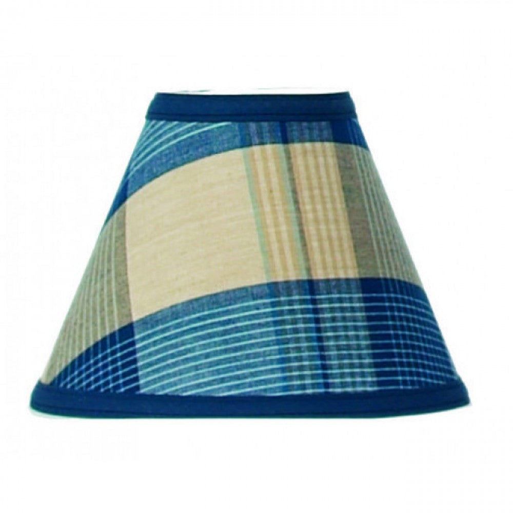 3x6x5" Sand Blue Check Pattern Lamp Shade