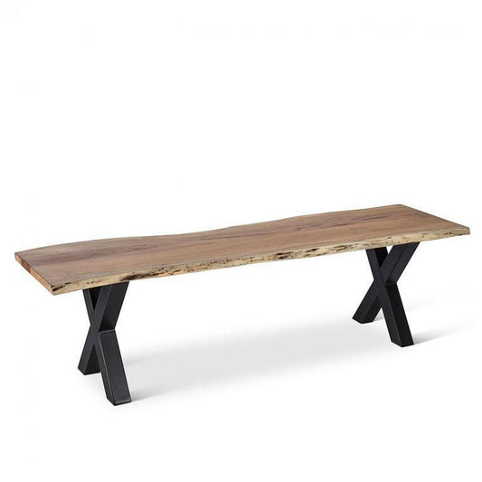 Live Edge X-Base Bench