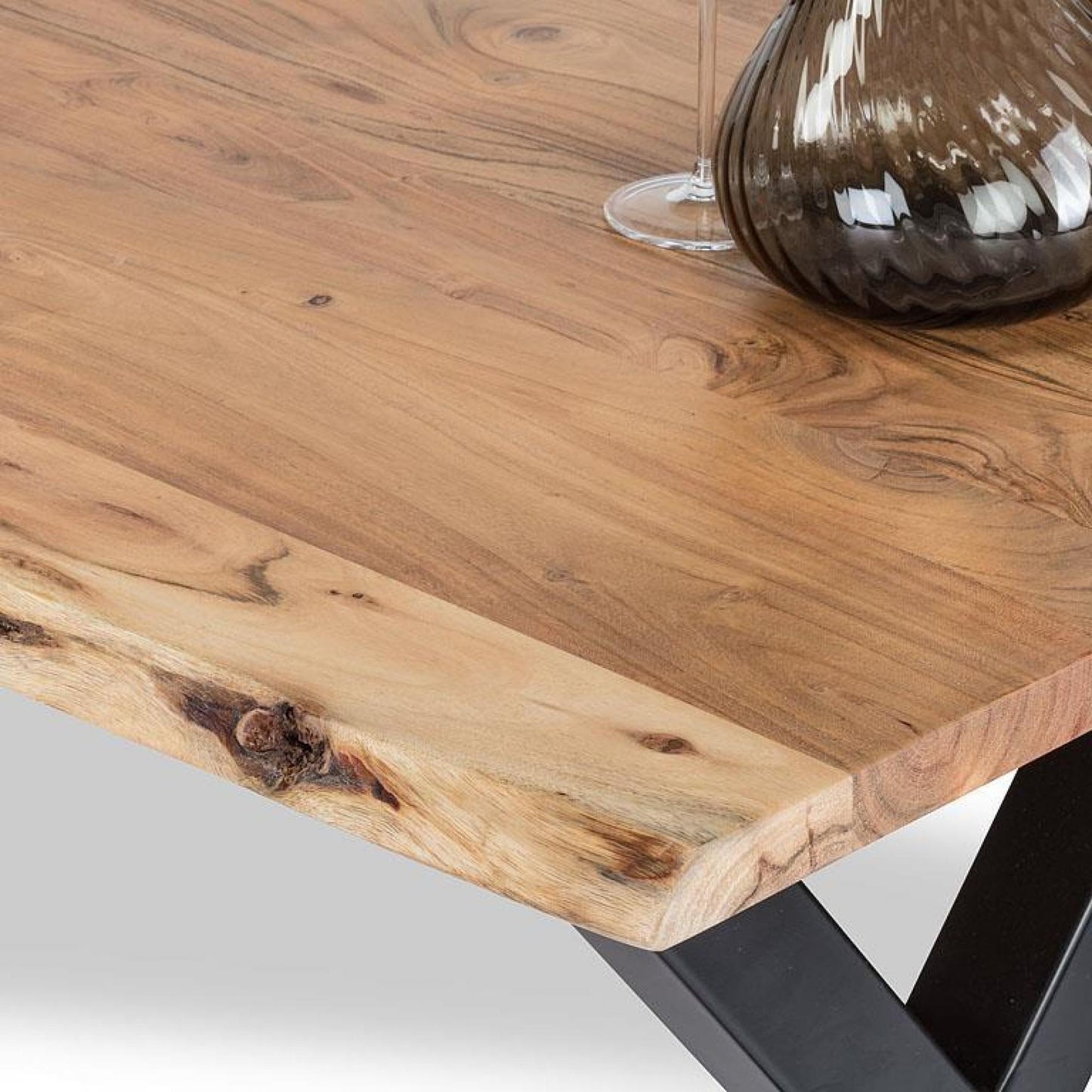 Live Edge X-Base Console Table