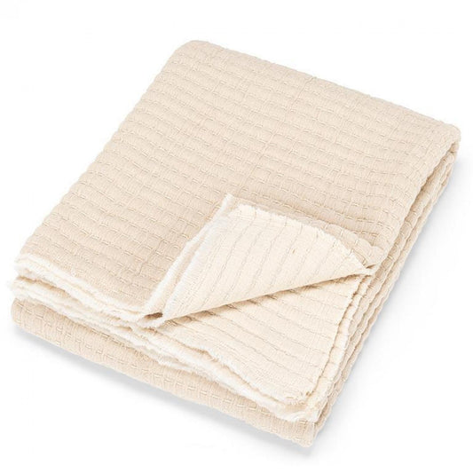 Beige Overstitch Throw