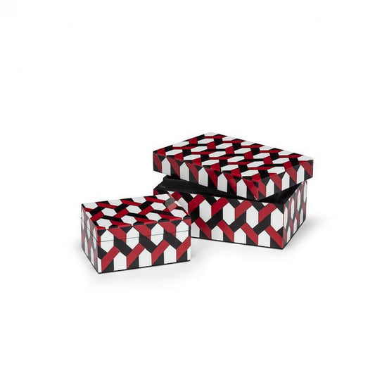 Rectangular Geometric Chain Patterned Decorative Boxes