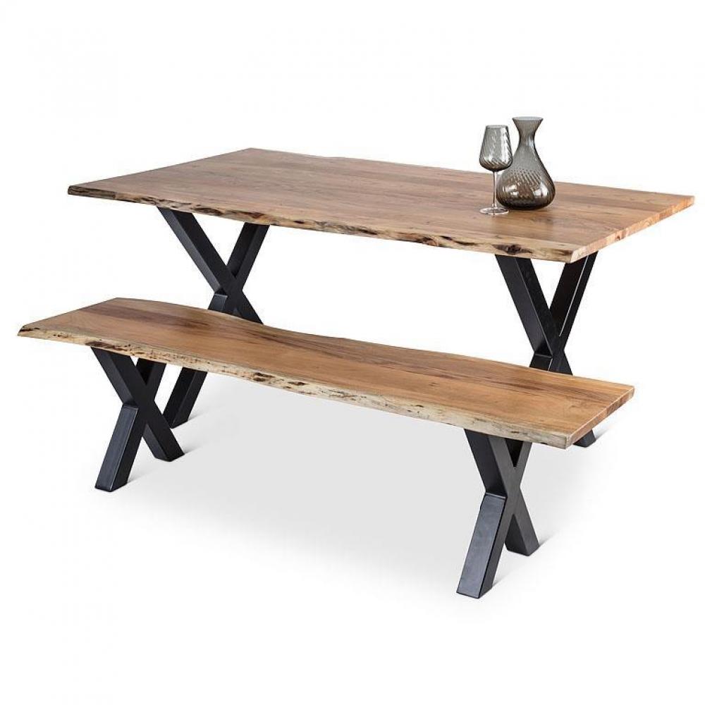 Live Edge X-Base Dining Table