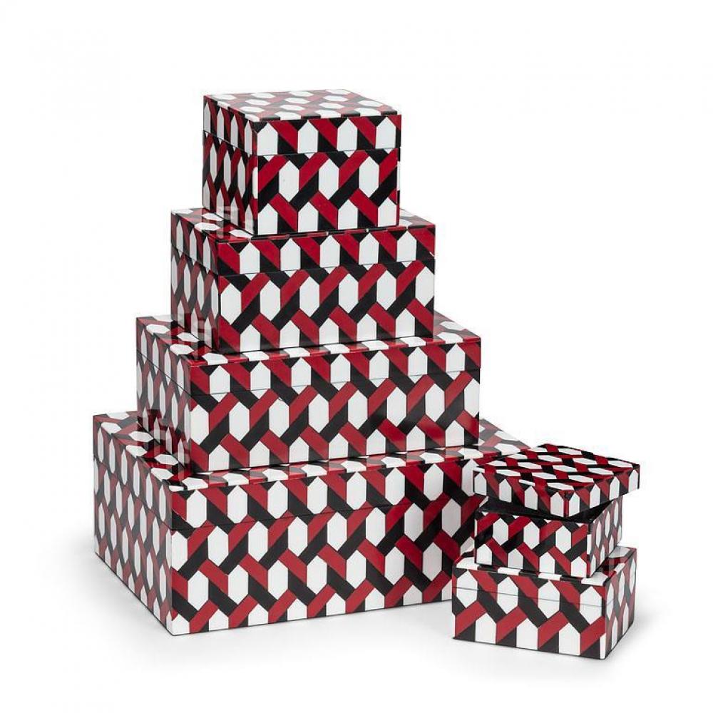 Rectangular Geometric Chain Patterned Decorative Boxes