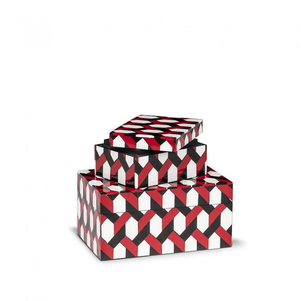 Rectangular Geometric Chain Patterned Decorative Boxes