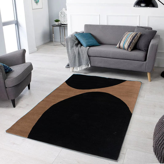 Abstract Black And Brown Area Rug