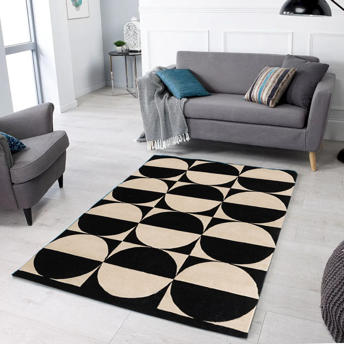 Abstract Circles Area Rug