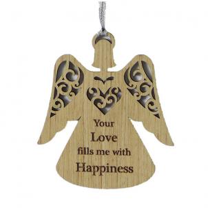 Angelic Blessing Angel With Text- Happiness Ornaments