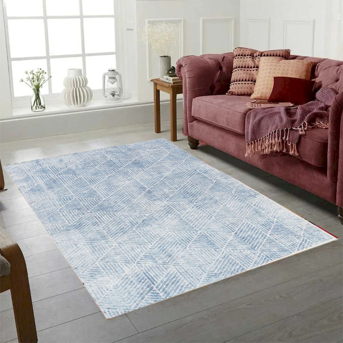 Aura Blue White Area Rug