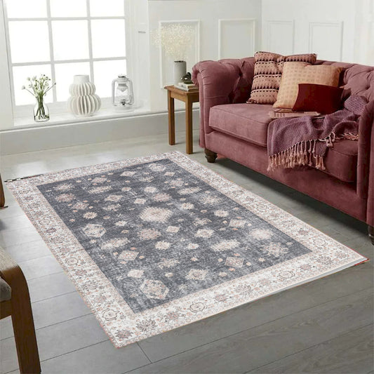 Aura Charcoal And Beige Multi Area Rug