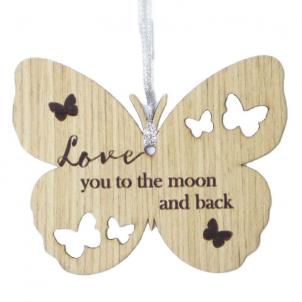 Butterfly Shape With Text - Love Ornaments