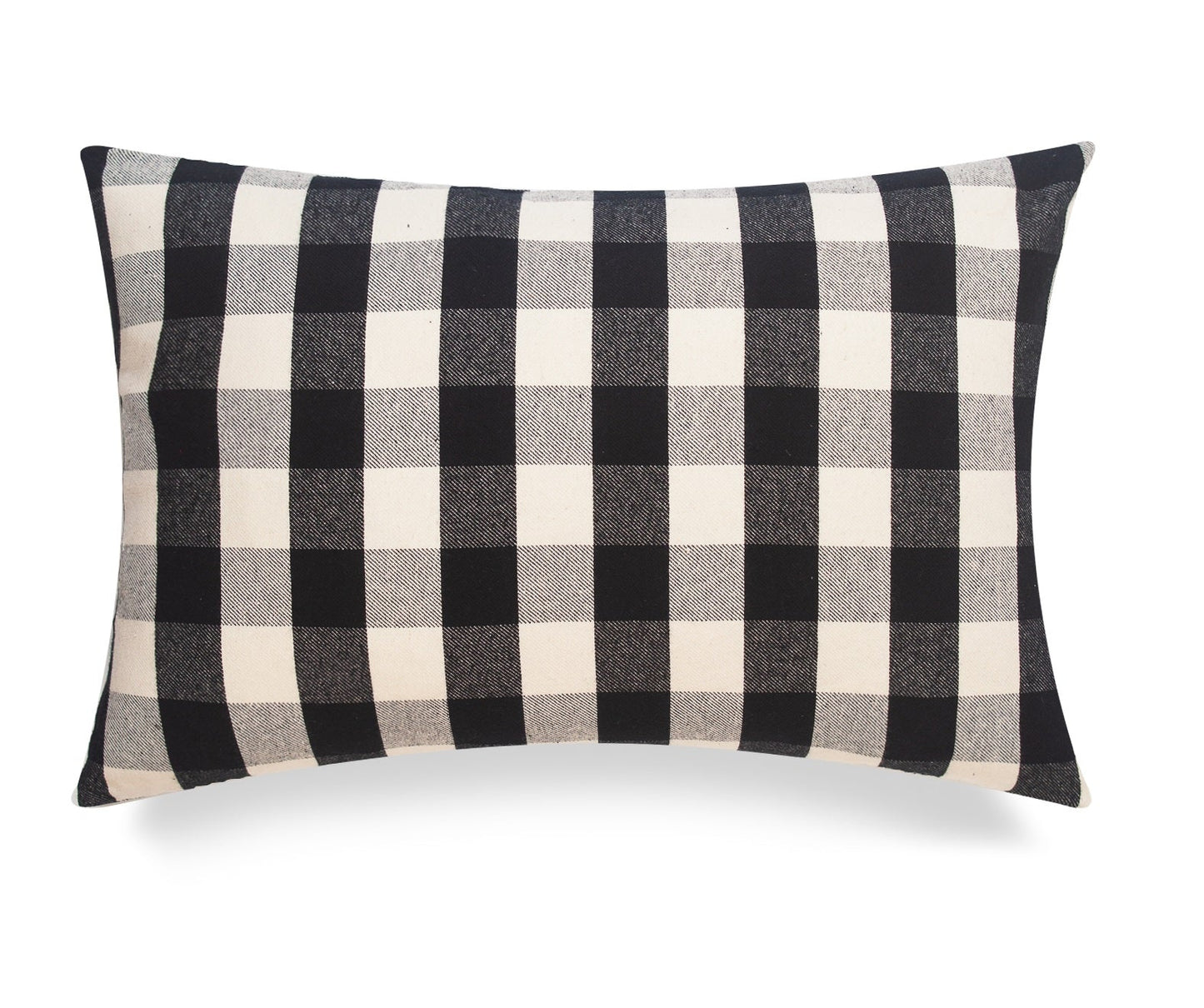 Black And White Buffalo Check With Feather Down Insert Pillow