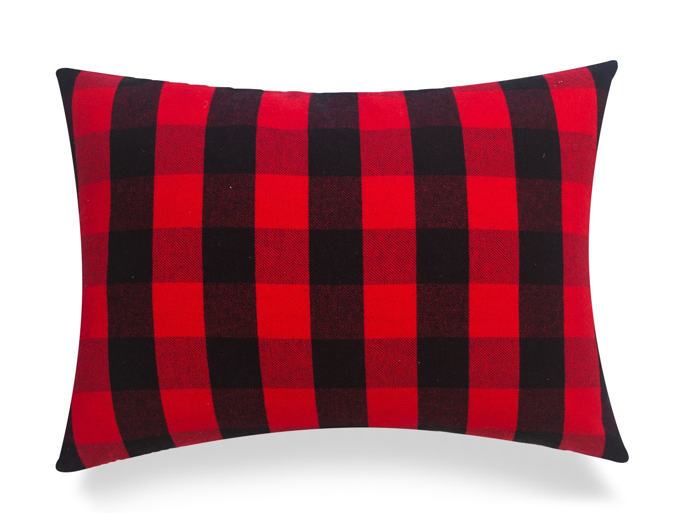 Black And Red Buffalo Check With Feather Down Insert Pillow