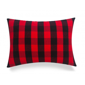 Black And Red Buffalo Check With Feather Down Insert Pillow