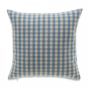 Blue And White Check With Feather Down Insert Pillow