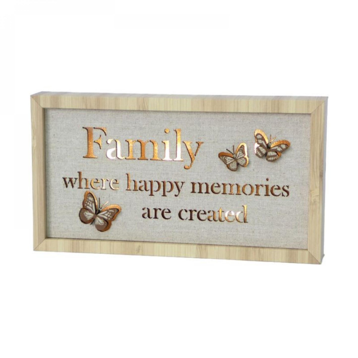 Butterfly Plaque - Family Where Happy Memories Are Created Plaque