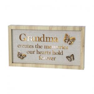 Butterfly Plaque - Grandma Creates The Memories Our Hearts Hold Forever Plaque