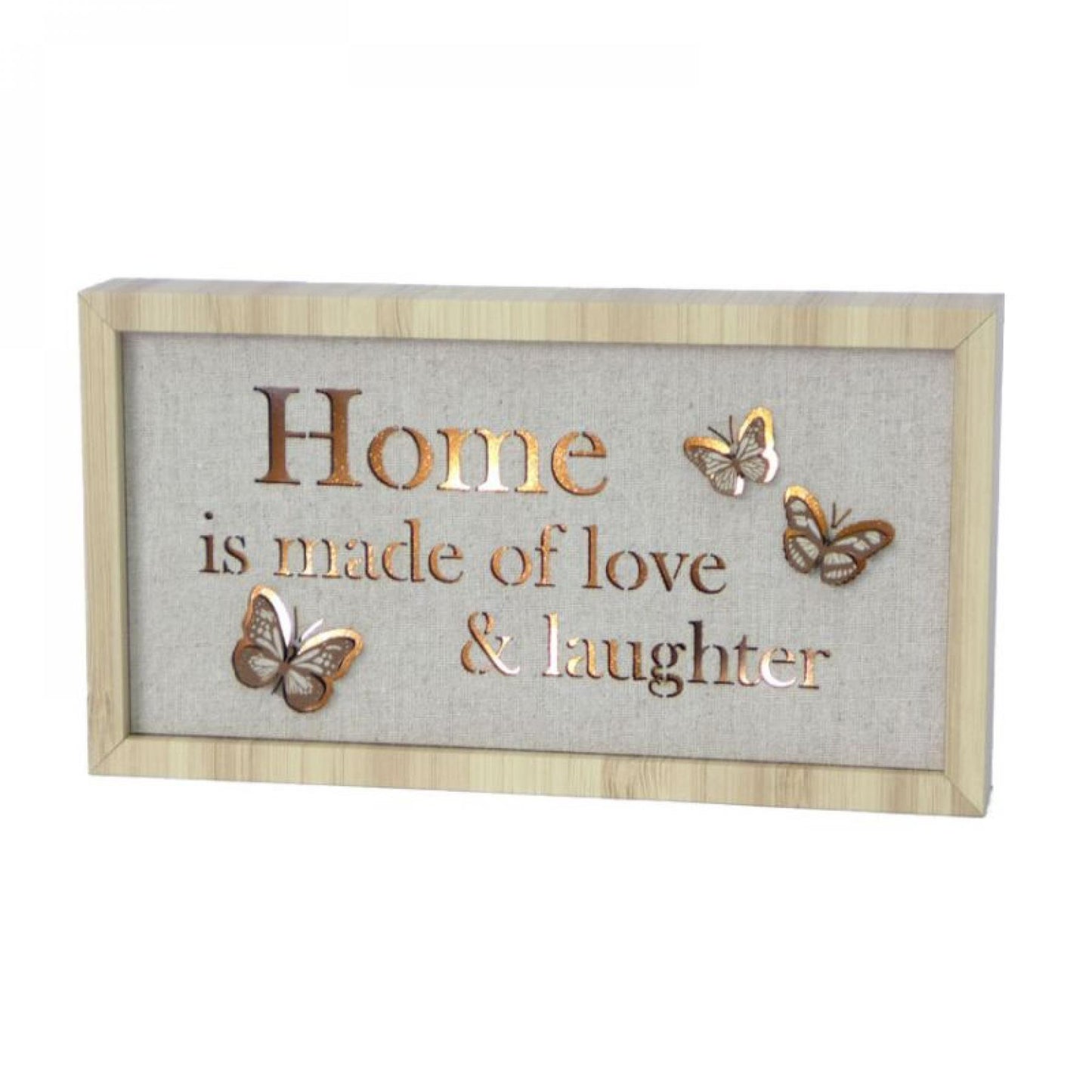 Butterfly Plaque - Home Is Made Of Love & Laughter Plaque