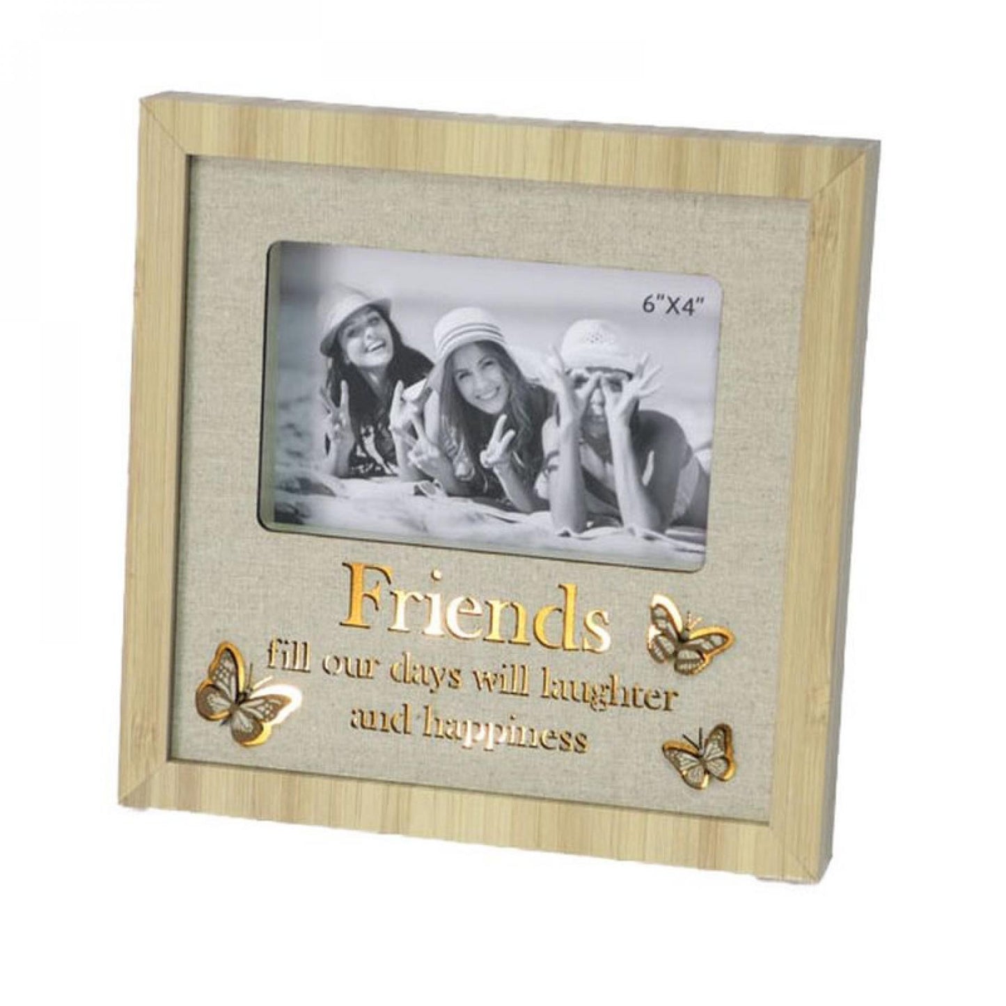 Butterflies With Text On Cloth Back Lighted- Friends Photo Frame