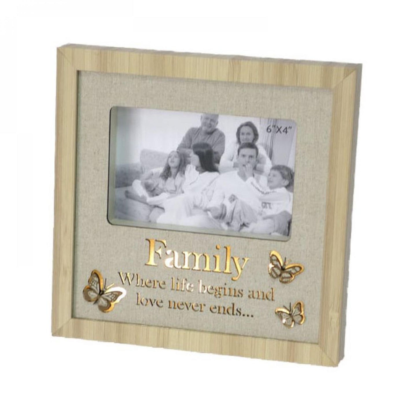 Butterflies With Text On Cloth Back Lighted- Family Photo Frame