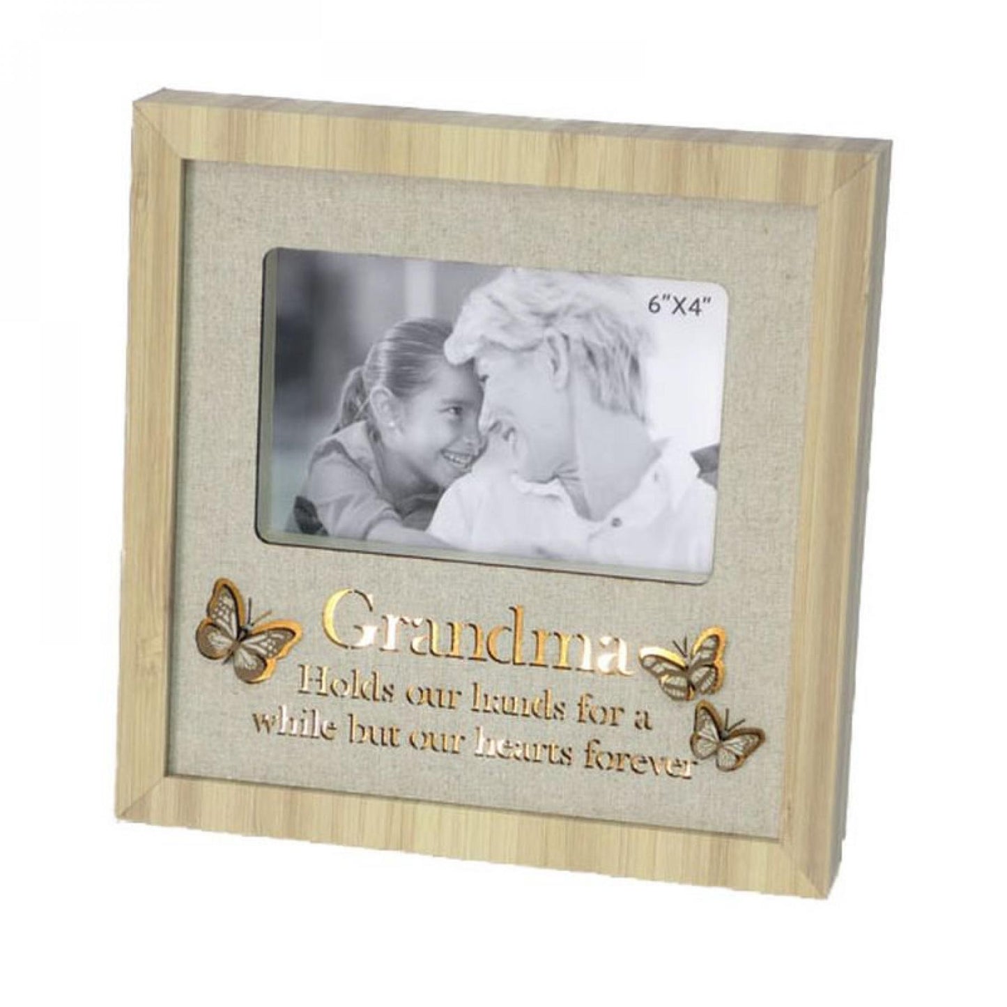 Butterflies With Text On Cloth Back Lighted- Grandma Photo Frame