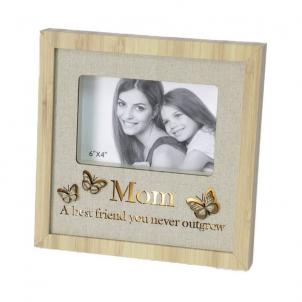 Butterflies With Text On Cloth Back Lighted- Mom Photo Frame