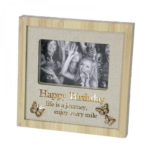 Butterflies With Text On Cloth Back Lighted- Happy Birthday Photo Frame