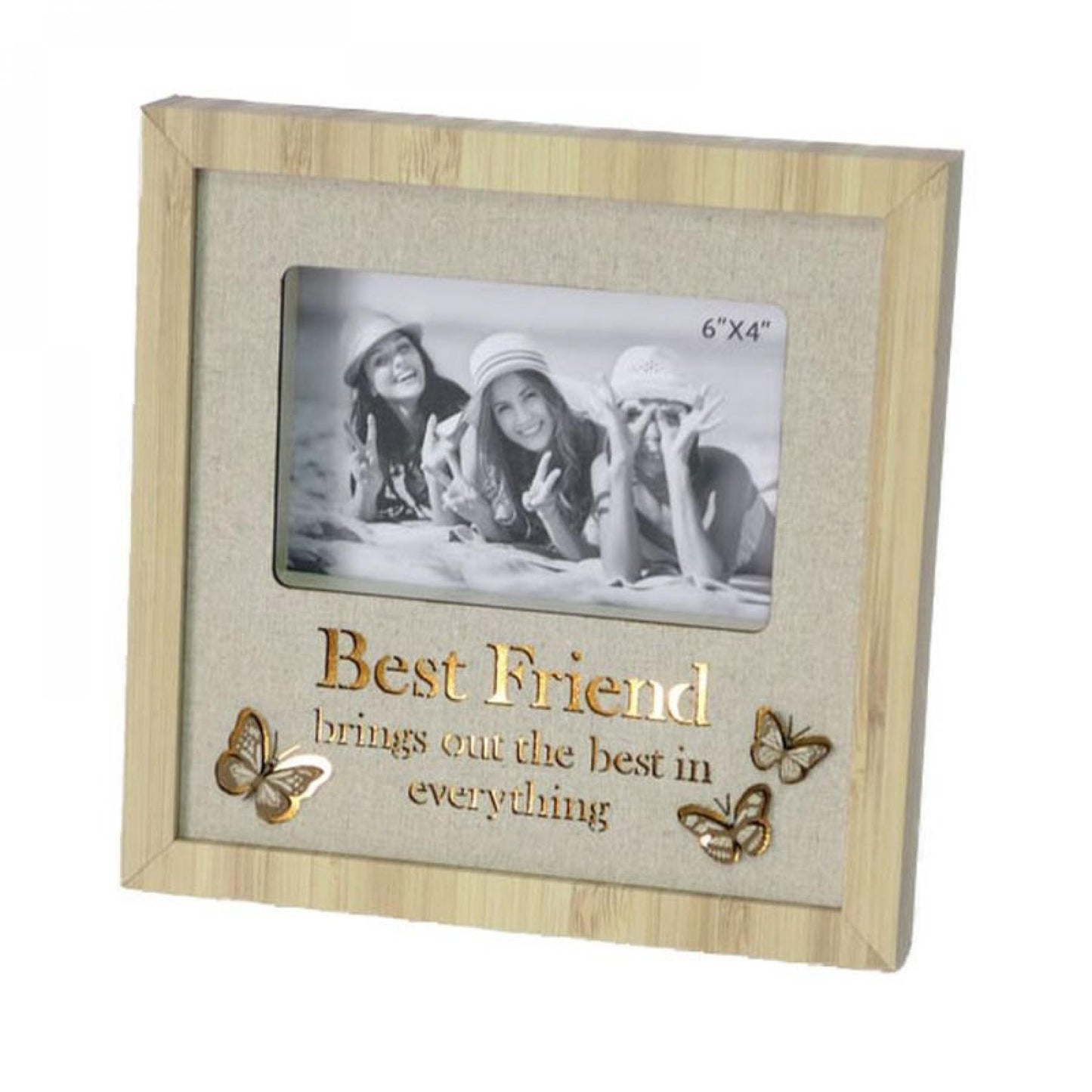 Butterflies With Text On Cloth Back Lighted- Best Friend Photo Frame