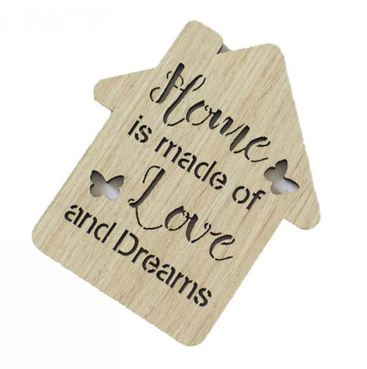 Set Of 6 Butterfly Kisses -Home Is Made Of Love And Dreams House Shaped Coasters