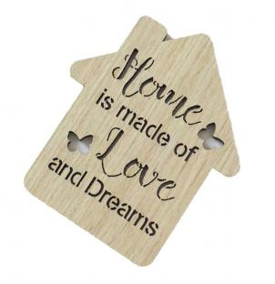 Set Of 6 Butterfly Kisses -Home Is Made Of Love And Dreams House Shaped Coasters