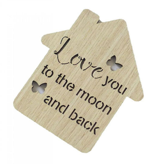 Set Of 6 Butterfly Kisses- Love You To The Moonand Back House Shaped Coasters