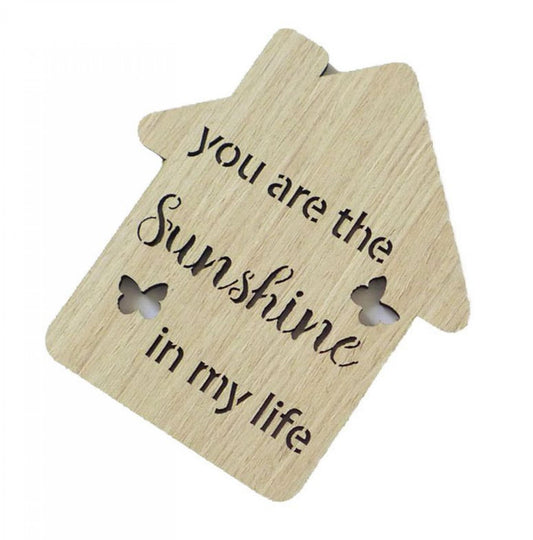 Set Of 6 Butterfly Kisses-You Are The Sunshine In My Life House Shaped Coasters