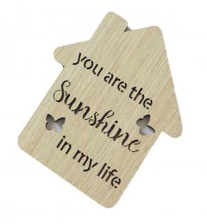 Set Of 6 Butterfly Kisses-You Are The Sunshine In My Life House Shaped Coasters