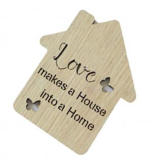 Set Of 6 Butterfly Kisses -Love Makes A House Into A Home House Shaped Coasters