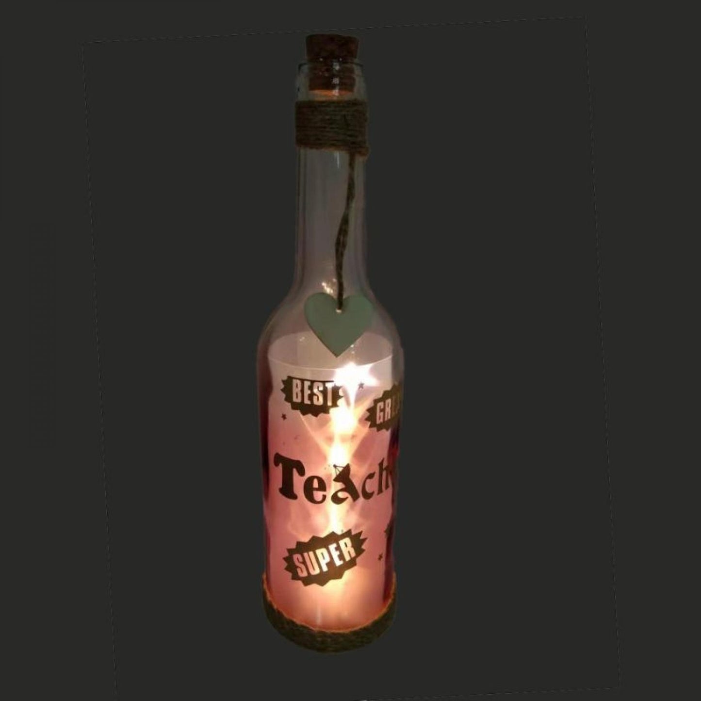 Led With Text Decorative - Teacher Bottle