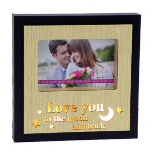 Led Lit Butterflies With Text - Love You To The Moon And Back Photo Frame