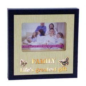 Led Lit Butterflies With Text - Family Photo Frame