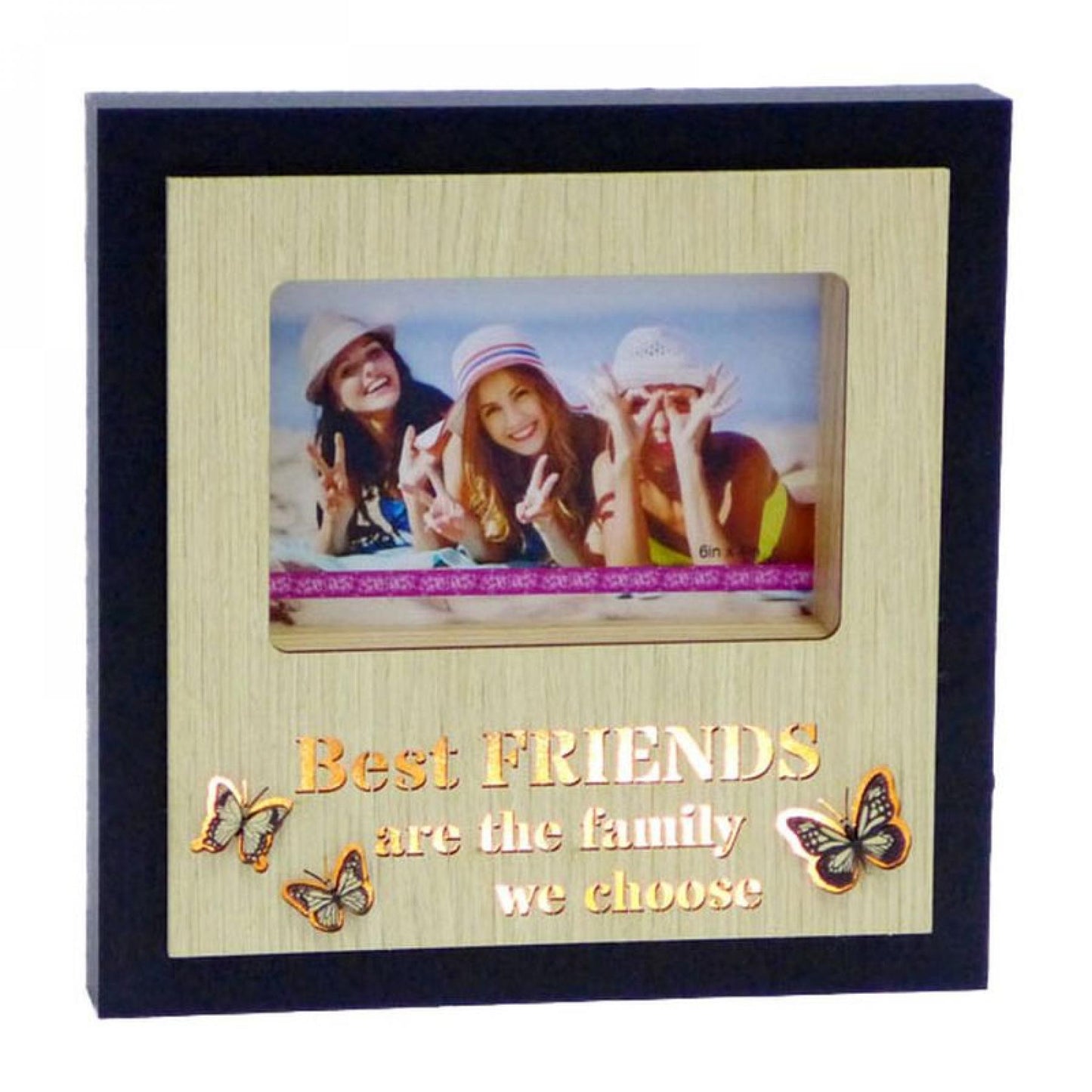 Led Lit Butterflies With Text - Best Friends Photo Frame