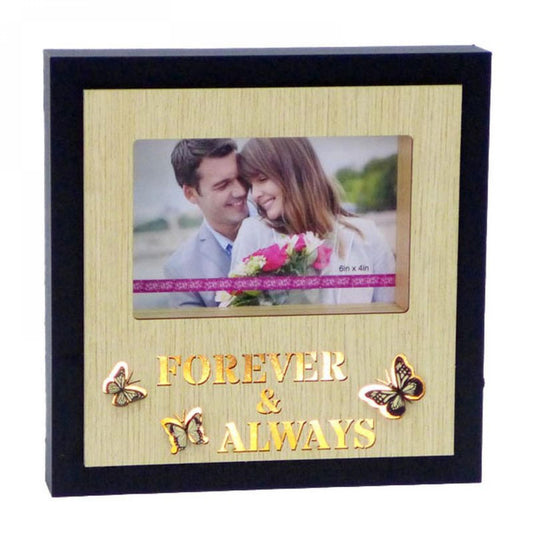 Led Lit Butterflies With Text - Forever & Always Photo Frame