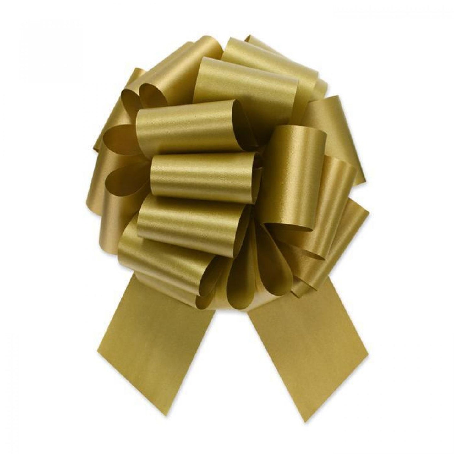 50Pcs- 5.5"D Pullbow Holiday Gold Ribbon