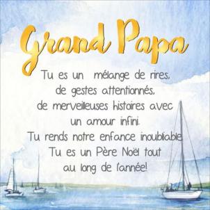 Led Lit With French Text - Grand Papa Block Sign