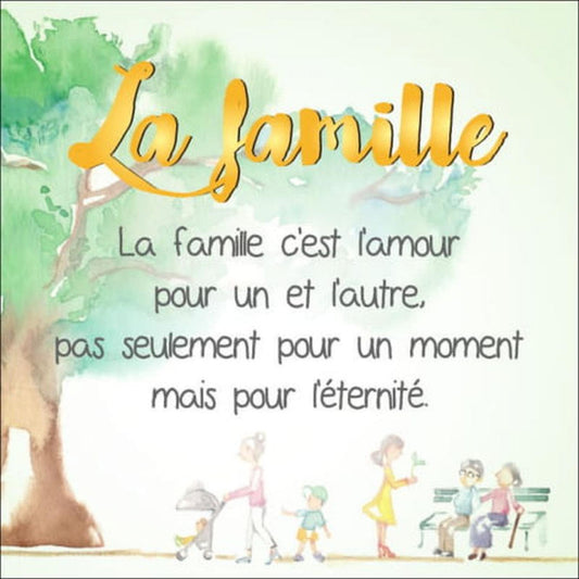 Led Lit With French Text - La Famille Block Sign