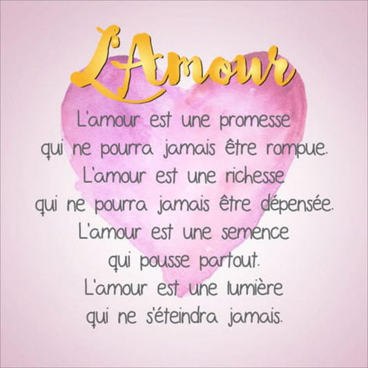 Led Lit With French Text - L'Amour Block Sign