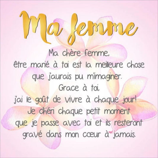 Led Lit With French Text - Ma Femme Block Sign